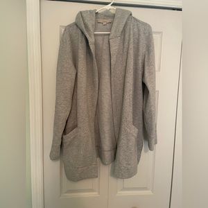 Soft sweatshirt style hooded cardigan